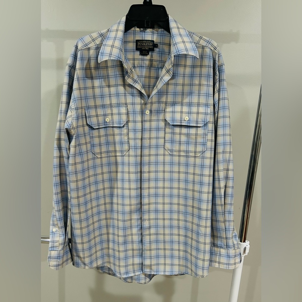 Pendleton Men's Light Blue Checkered Shirt